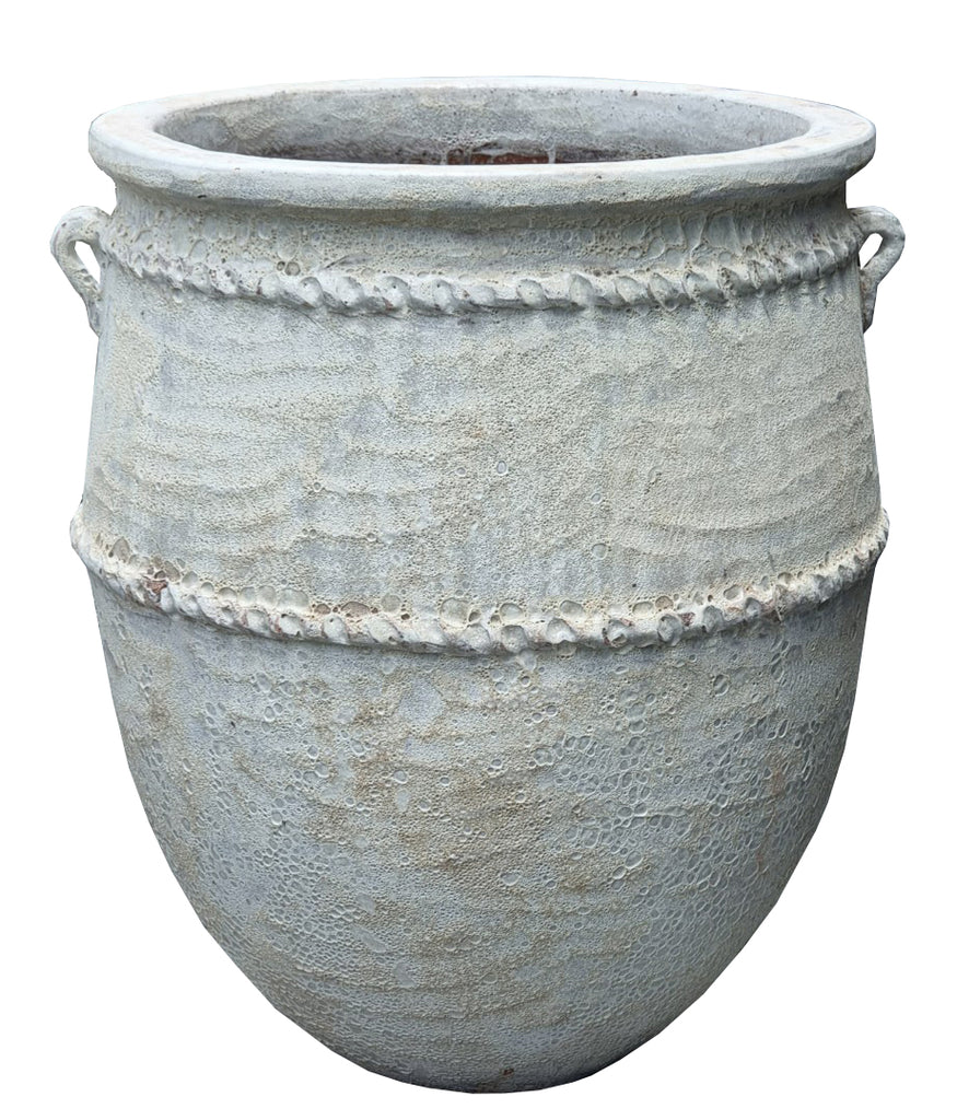 tony grey large ceramic pot round low