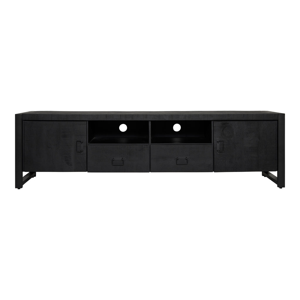 tv cabinet boaz black 200 cm | two doors and two drawers