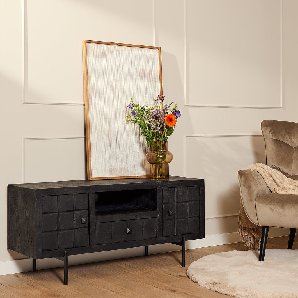 tv cabinet brandy black | 120 cm