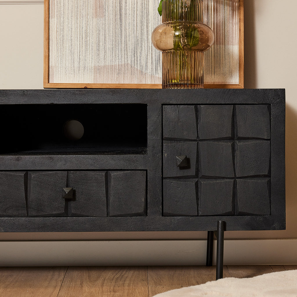 tv cabinet brandy black | 120 cm