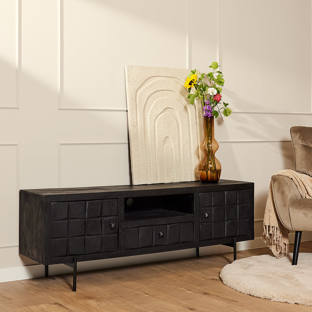 brandy black tv cabinet | 150 cm