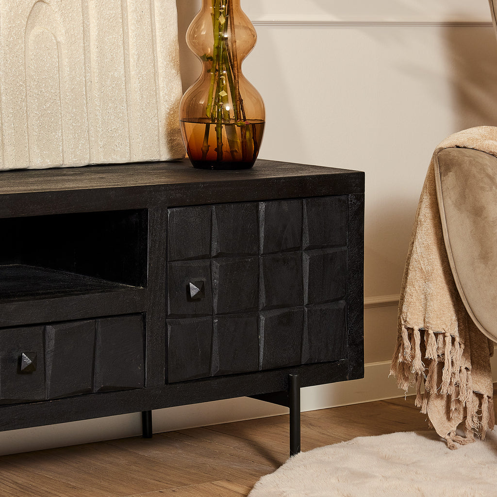 brandy black tv cabinet | 150 cm