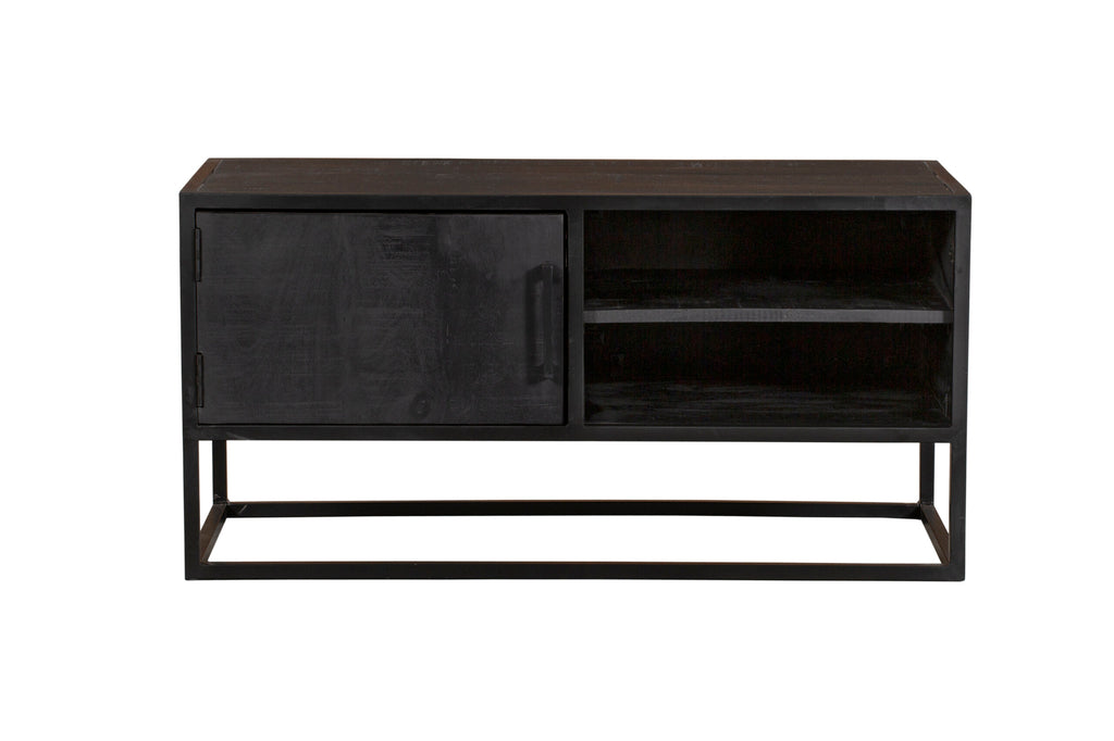 denver tv cabinet black 100 cm | mango wood and steel