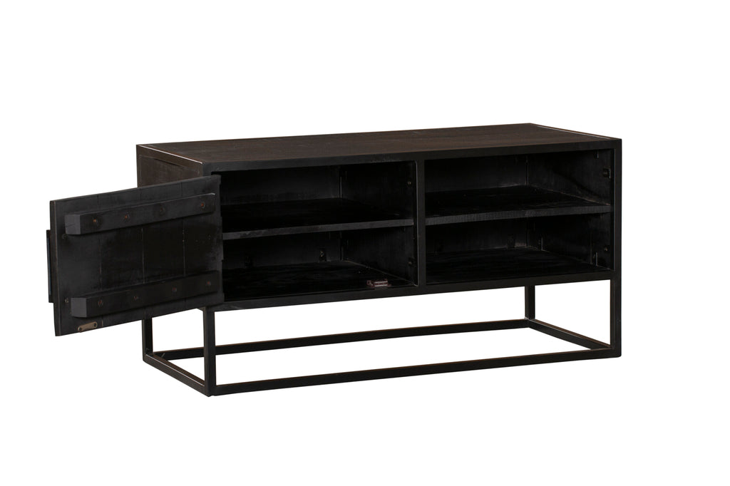 denver tv cabinet black 100 cm | mango wood and steel