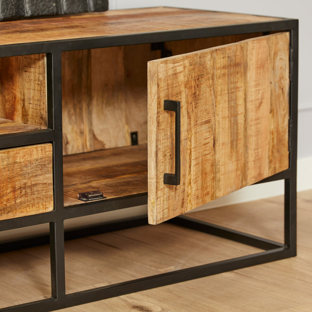 denver tv cabinet | mango wood and steel | 180 cm