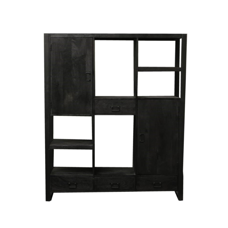 boaz black shelving unit