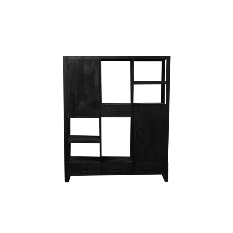 boaz black shelving unit