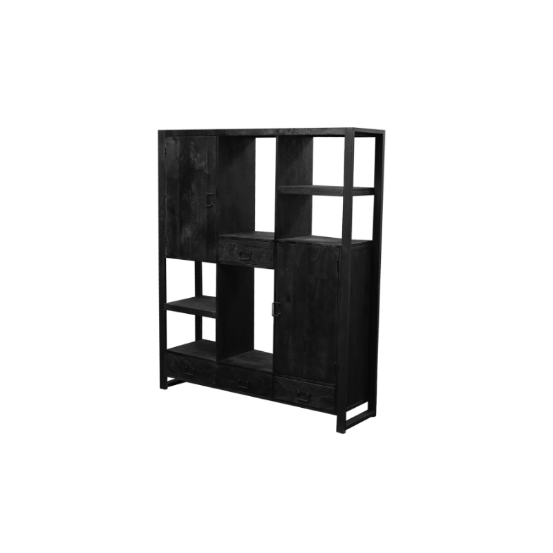 boaz black shelving unit