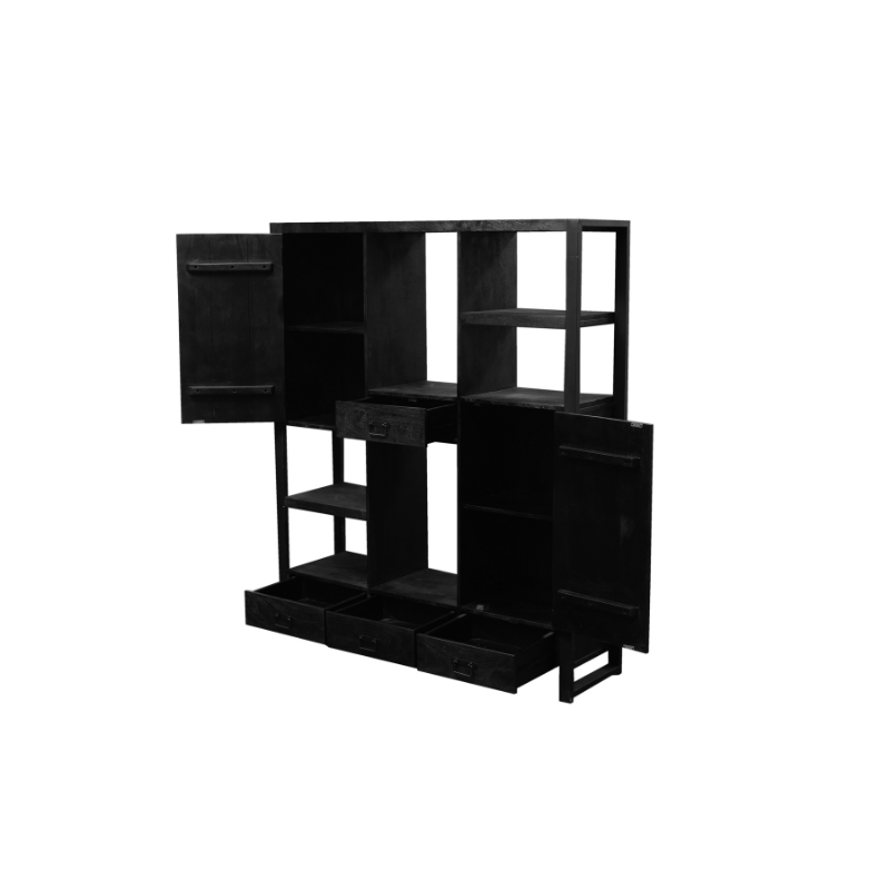 boaz black shelving unit