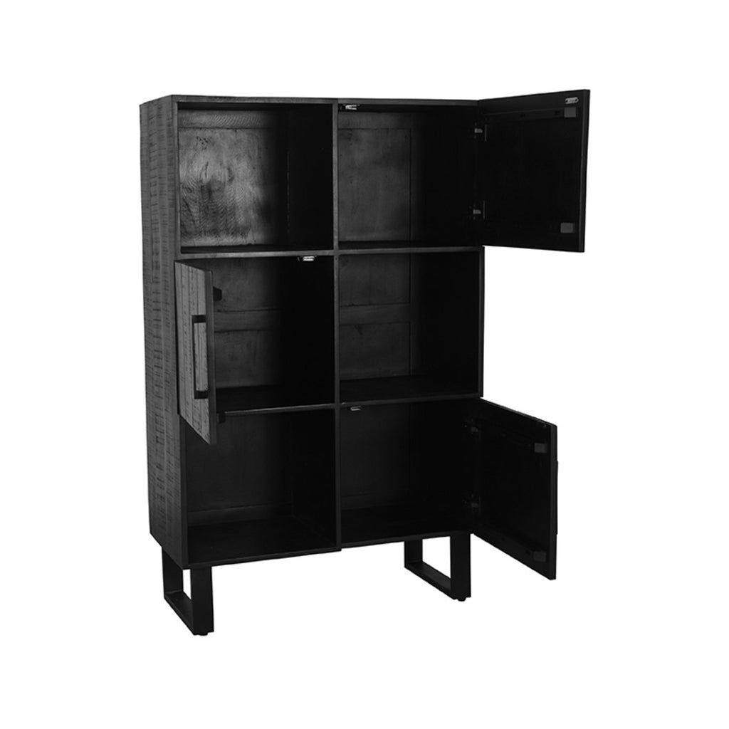 label51 santos storage cabinet - black - mango wood