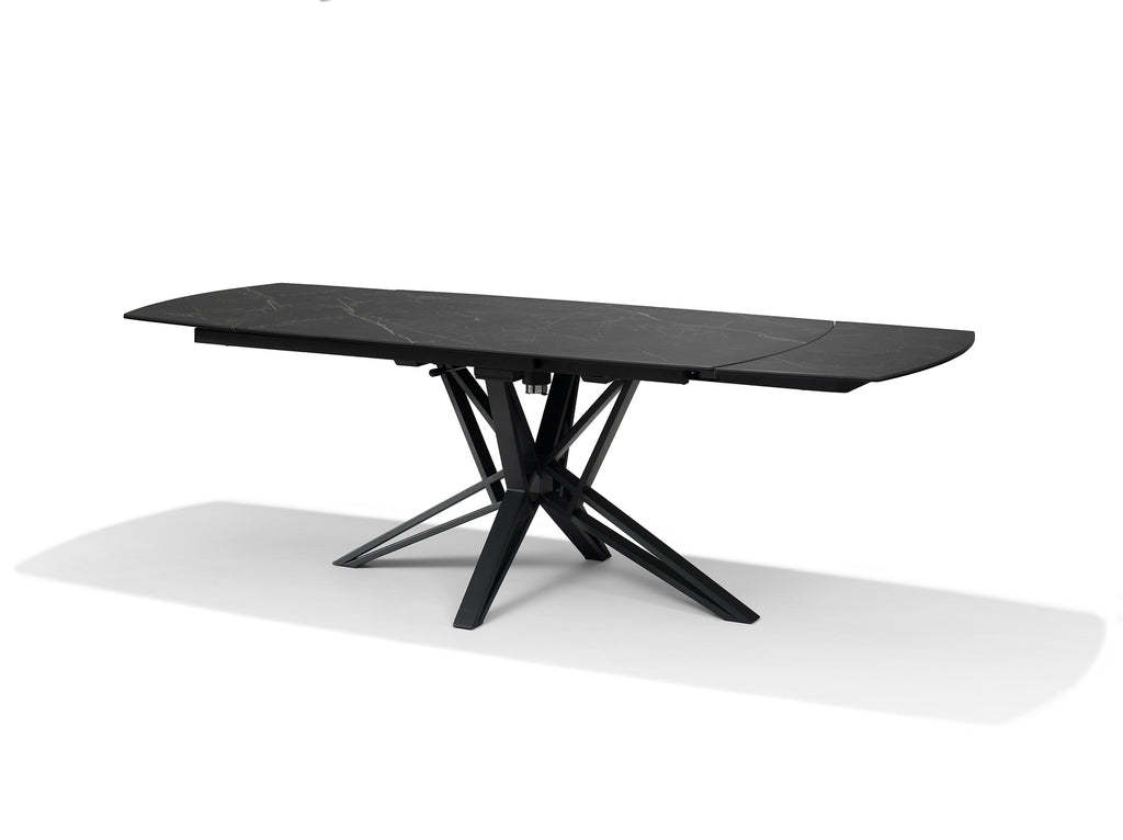 vegas dining table deckstone black marble 160-240x90 extendable