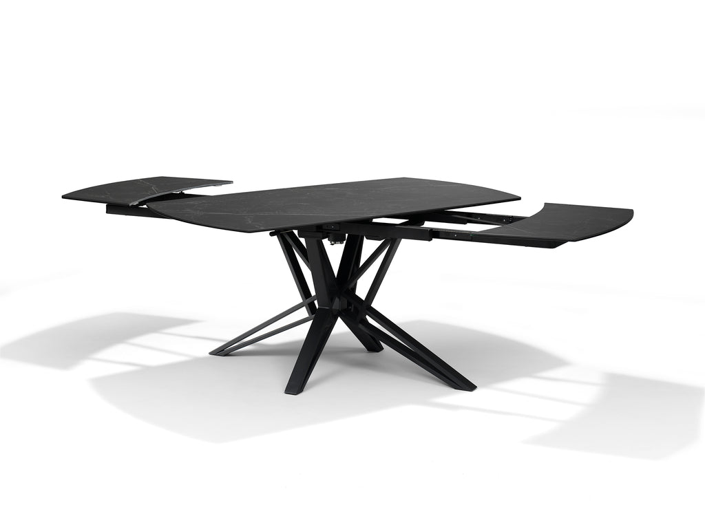 vegas dining table deckstone black marble 160-240x90 extendable