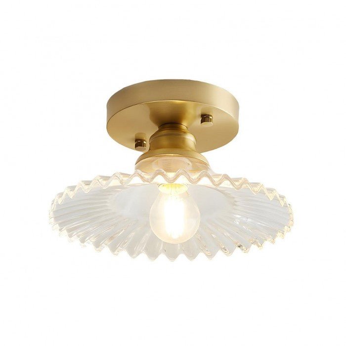 retro ribbelige helder glazen plafondlamp