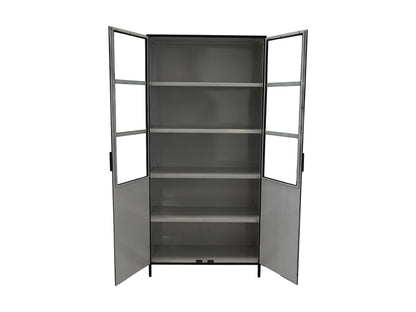 Bronx display cabinet - 90x40x190 - black/gray - Metal