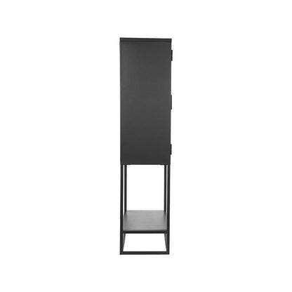 LABEL51 Display cabinet Level - Black - Metal - 70x35x150 cm