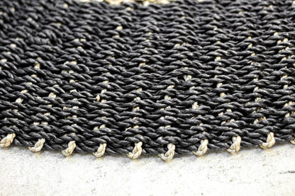 Rug Malibu - ø150 cm - raffia/seagrass - natural/black