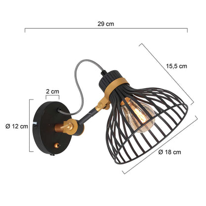 Wall lamp Dunbar 3088ZW Black