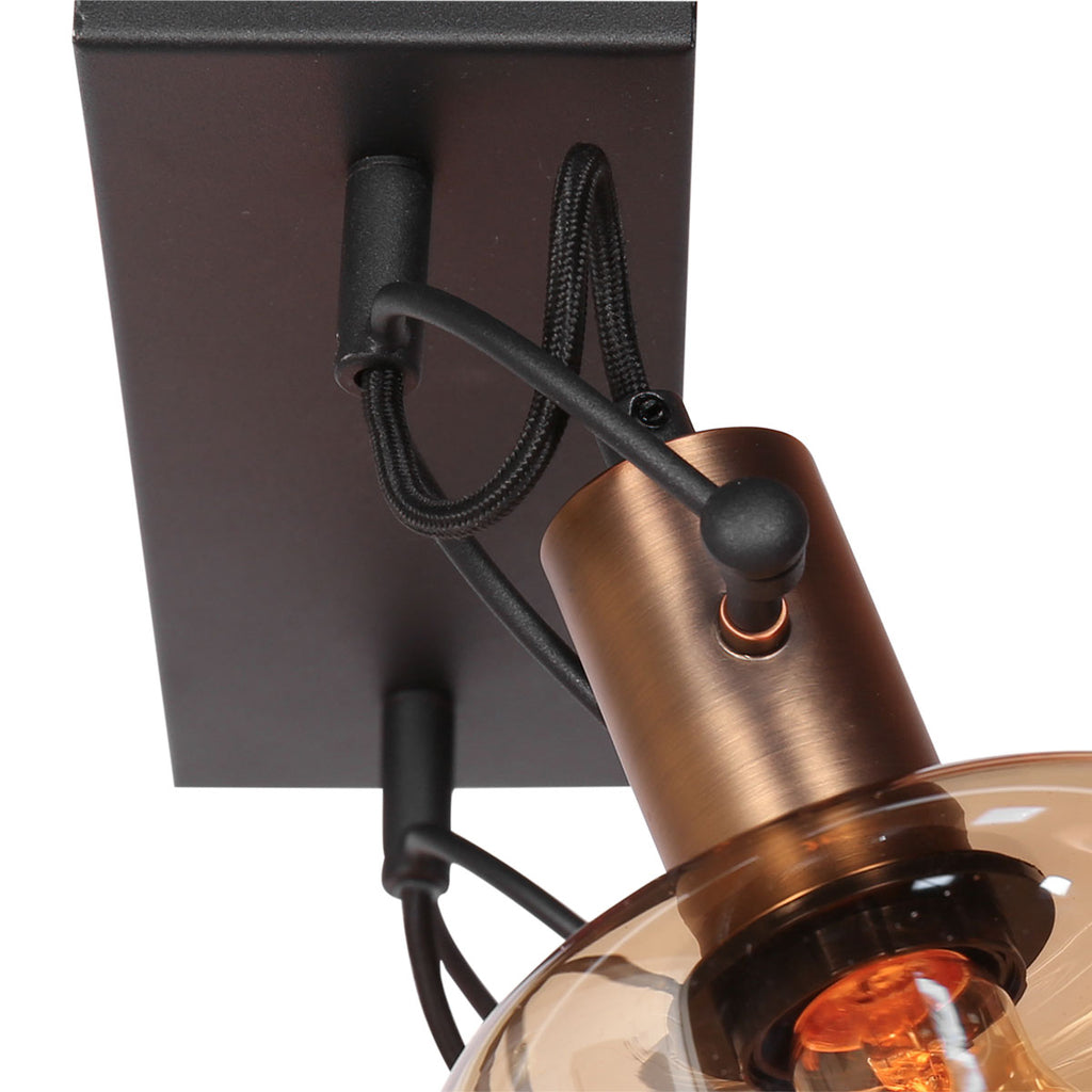 wall lamp glaslic 3865br bronze with amber glass