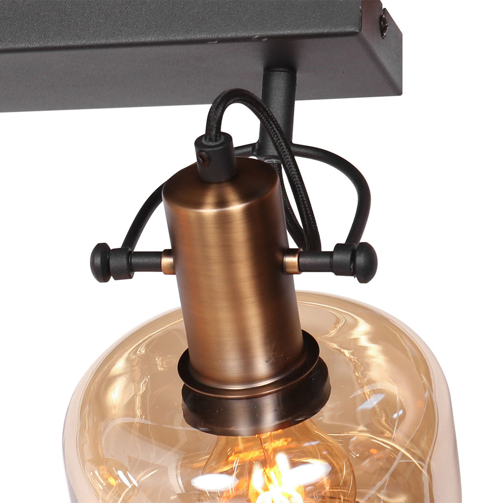 wall lamp glaslic 3865br bronze with amber glass