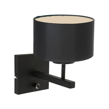 Wall lamp Rod 7200ZW Black + Shade Black Linen