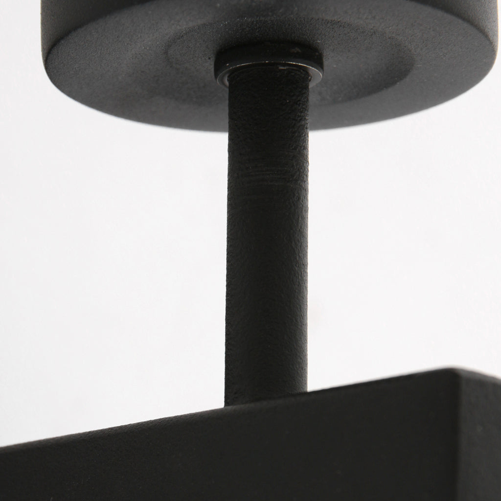 wall lamp rod 7200zw black + shade black linen