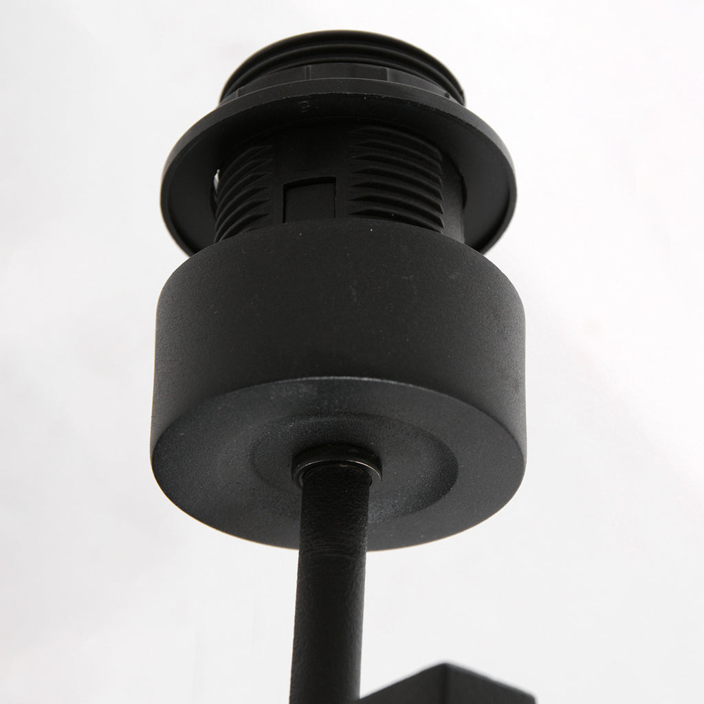 wall lamp rod 7200zw black + shade black linen