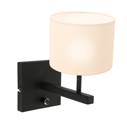 Wall lamp Rod 8171ZW Black + Shade White Chintz