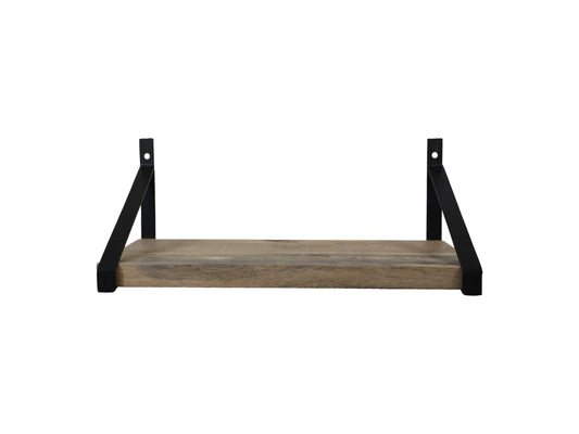 Wall shelf - 50x25x20 - Natural/black - Mango wood/iron