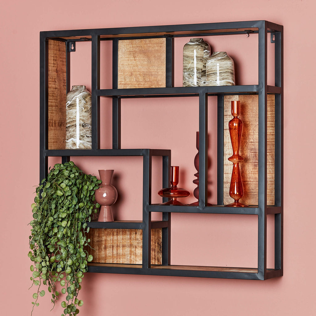 square wall shelf | mango wood