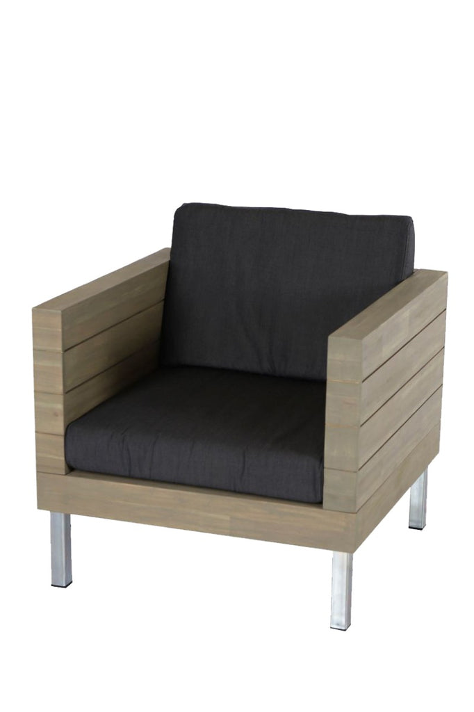 zeeland lounge chair  -  wood acacia soft grey