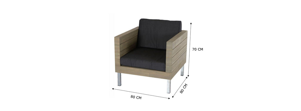 zeeland lounge chair  -  wood acacia soft grey