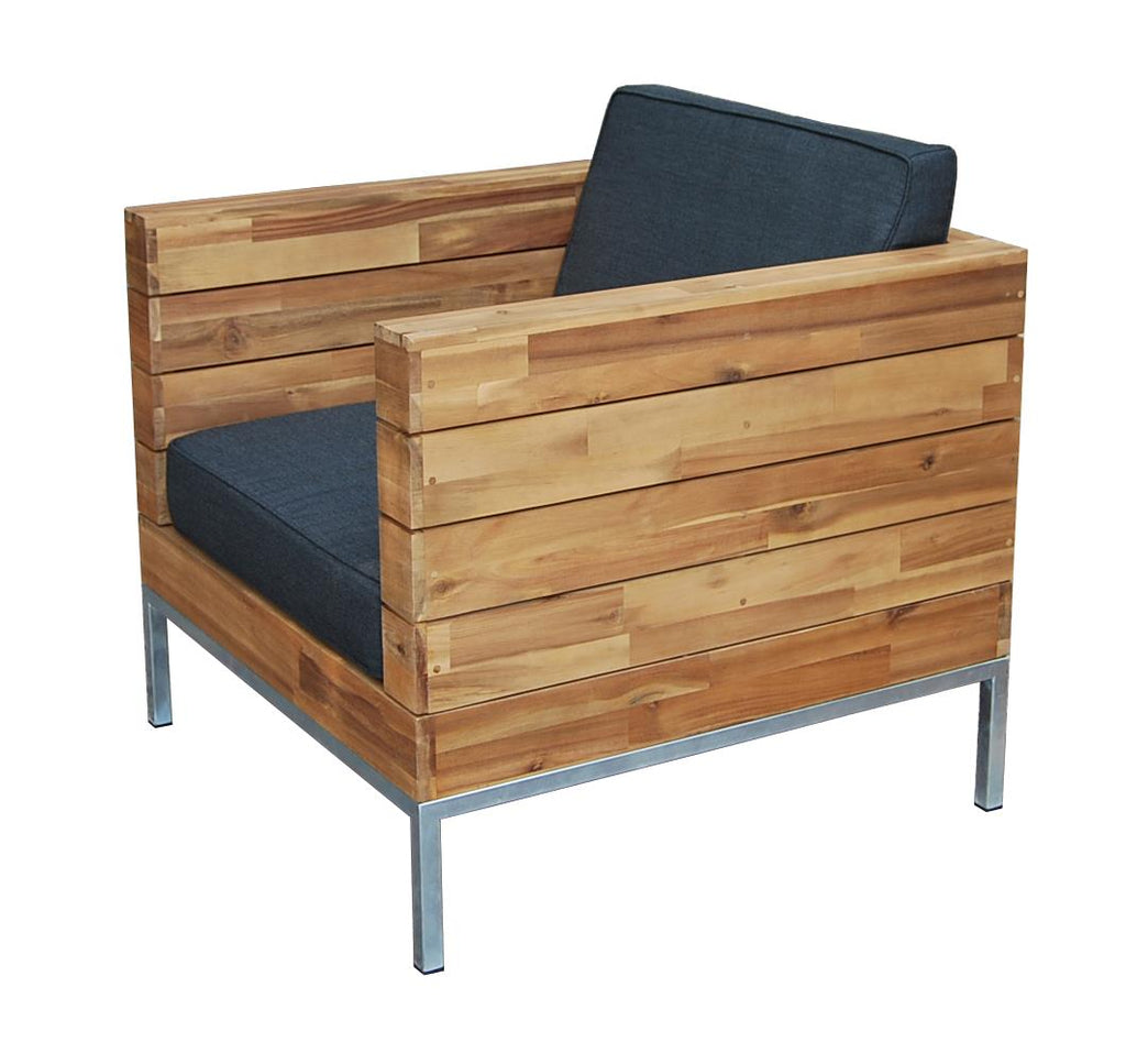 zeeland lounge chair - wood acacia soft gray