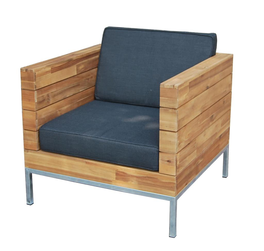 zeeland lounge chair - wood acacia soft gray