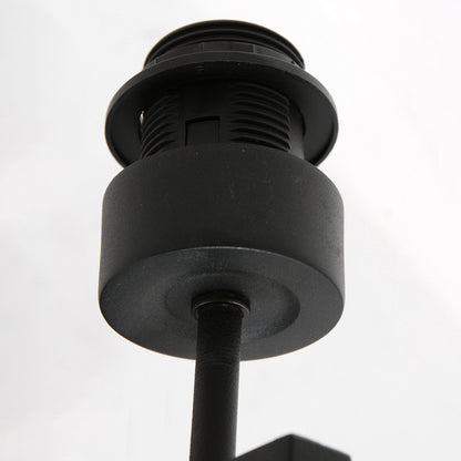 Black wall lamp Rod 3709ZW with rotary switch and natural black bamboo shade