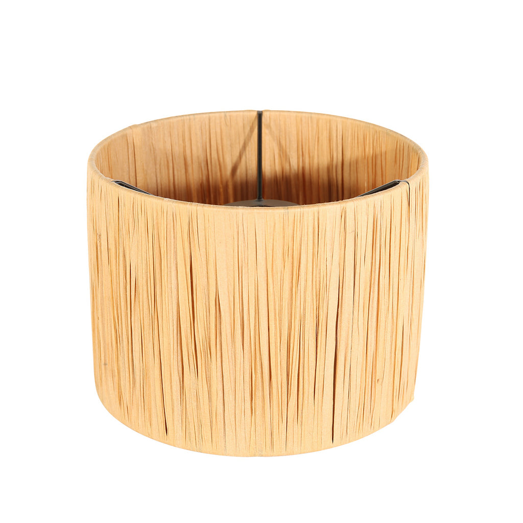 black wall lamp rod 3710zw with switch and natural-colored grass shade