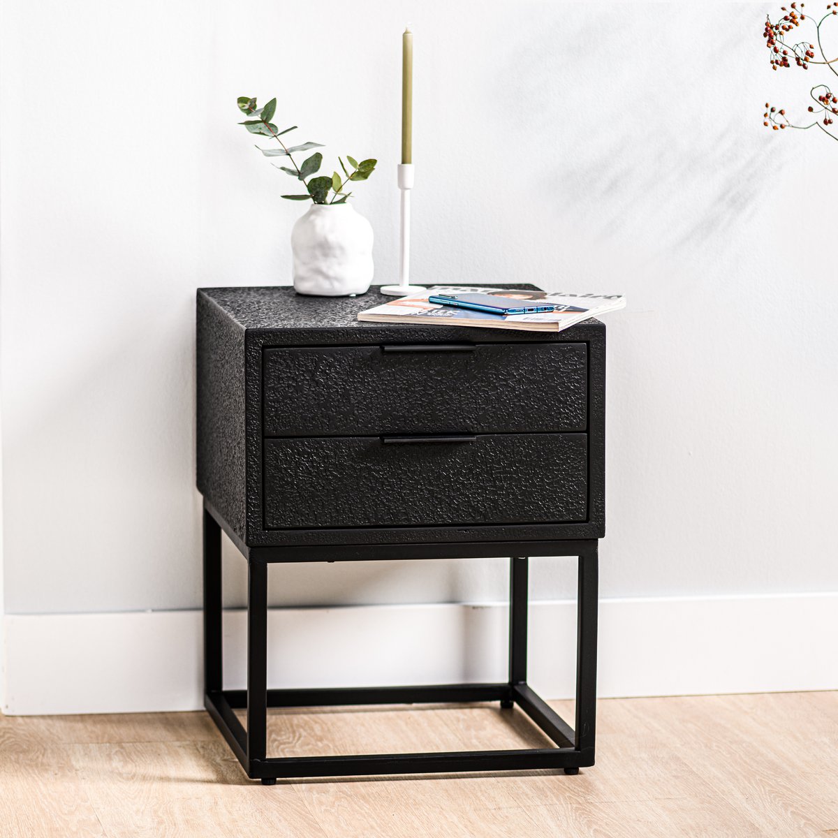 bedside table 2l, lava, b340 black