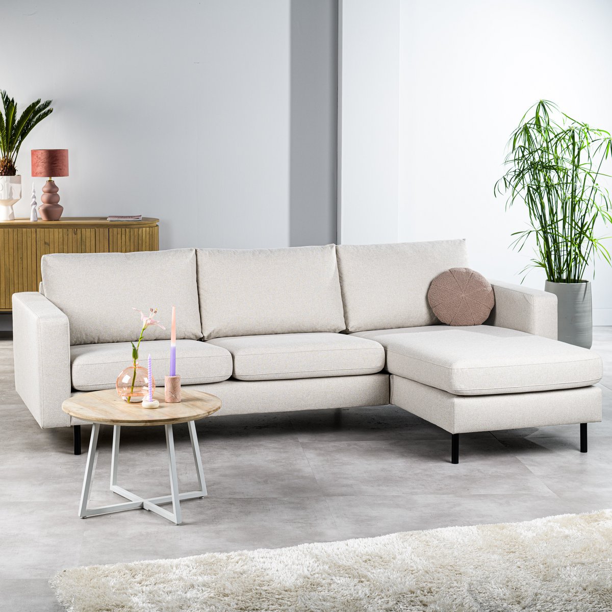 3 seater sofa cl l+r, fabric dillon, d820 ivory