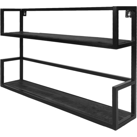 Wall shelf Vintage Black Mango Wood - Duo