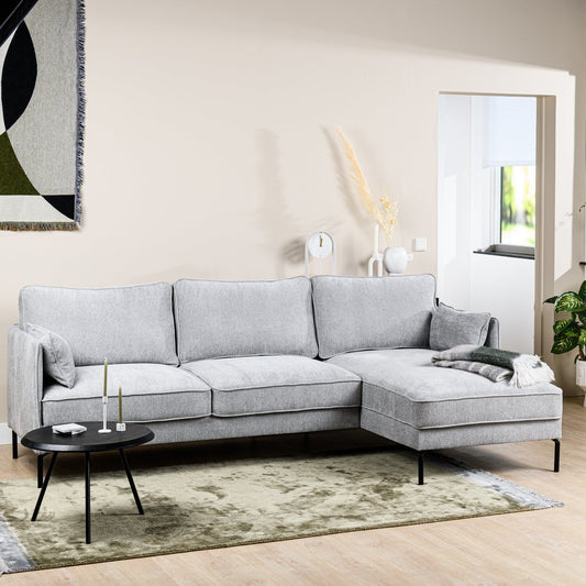 3-seater sofa CL right, fabric Heaven, H311 grey