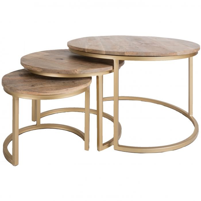 coffee table bart gold - set of 3