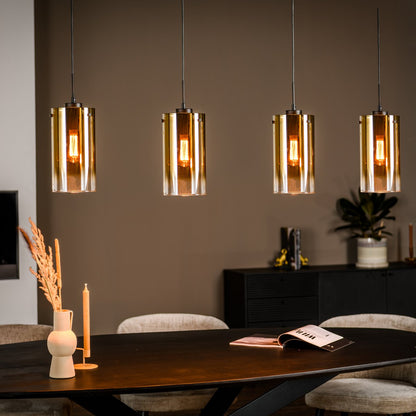 Pendant lamp, 4-light, H850 gold