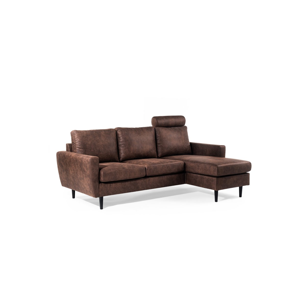 3 seater sofa cl l+r, with headrest, savannah fabric, s430 brown