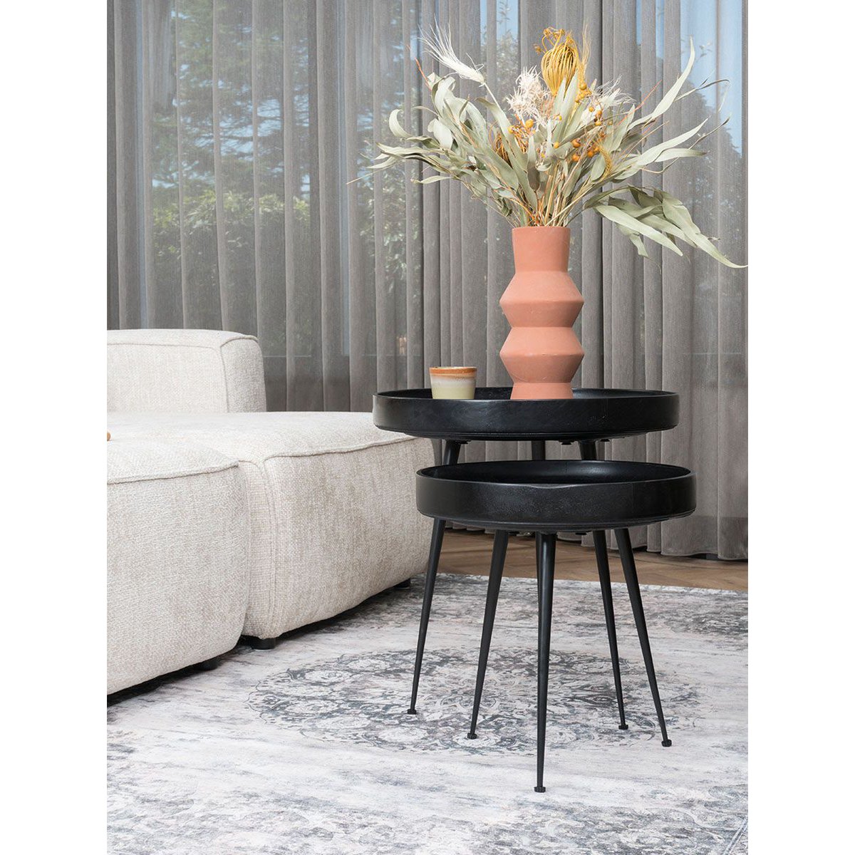 sarno black coffee table - set of 3