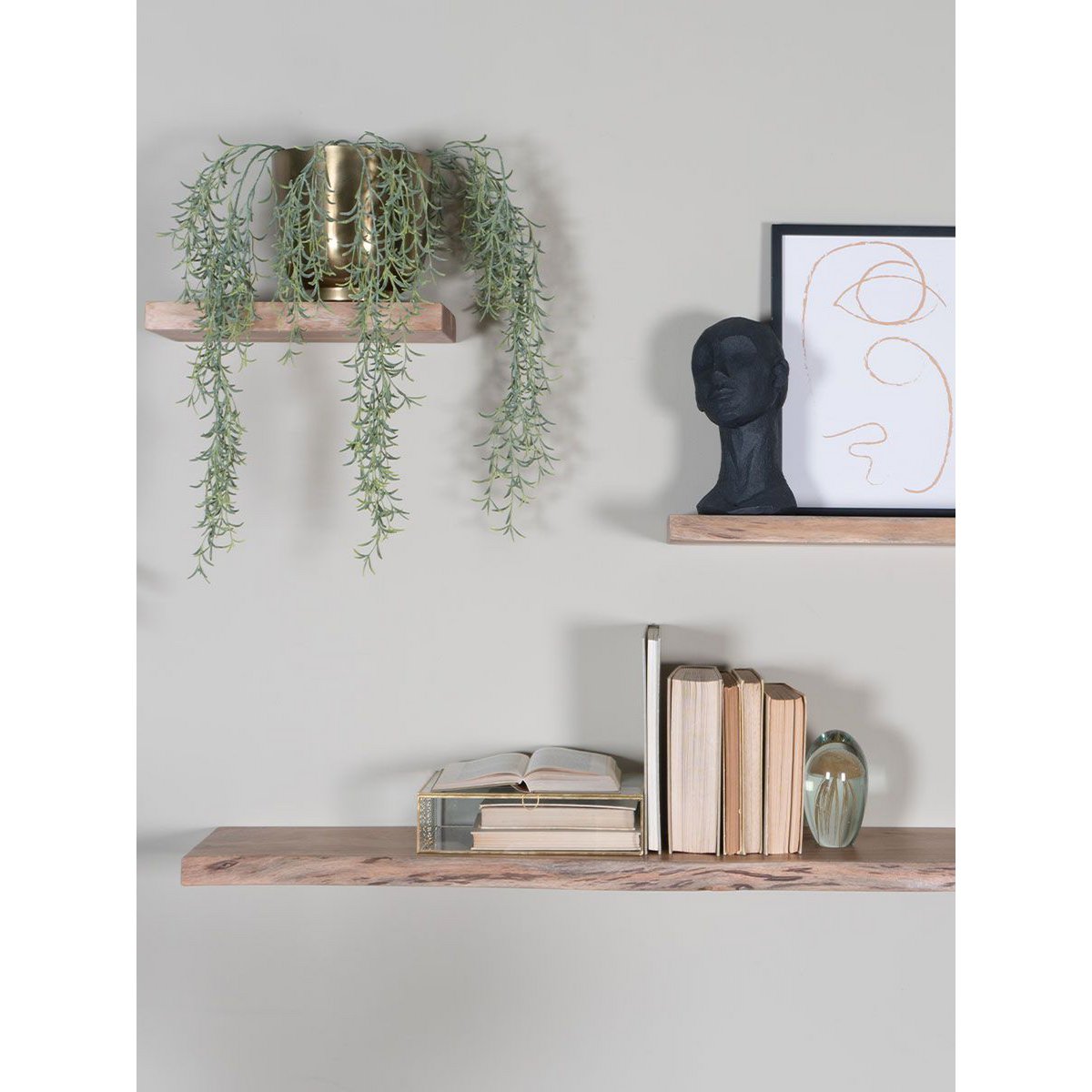 wall shelf pure acacia wood 100 cm