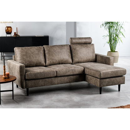 3 seater sofa CL L+R, with headrest in Savannah fabric, S520 taupe