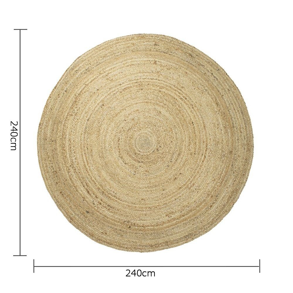 jute outer rug 240 cm round natural