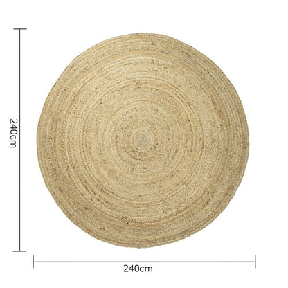 Jute outer rug 240 cm Round Natural