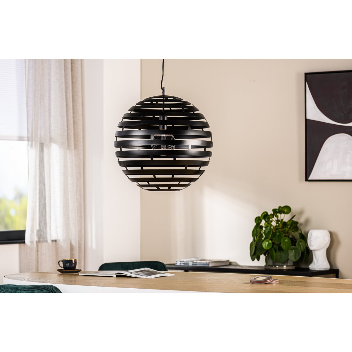 pendant lamp, 50 cm, h340 black