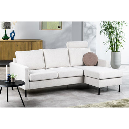 3-seater sofa CL L+R, with headrest, Valente fabric, V920 natural