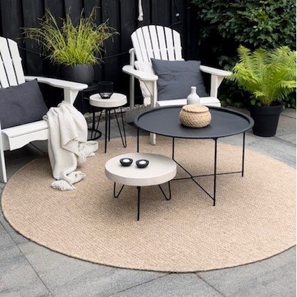 jute outdoor rug round - outdoor beige/natural 240cm